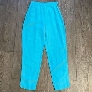 Vintage 80s 90s Express High Waisted Silk & Linen Blend Lightweight Pants